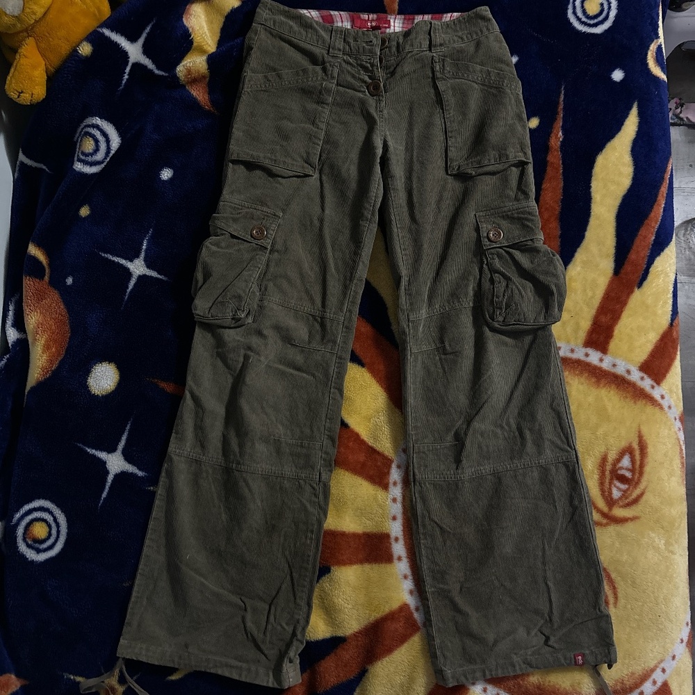WIDE LEG CORDUROY PANTS LOW WAIST FAIRY GRUNGE  AUTUMN CARGO STYLE